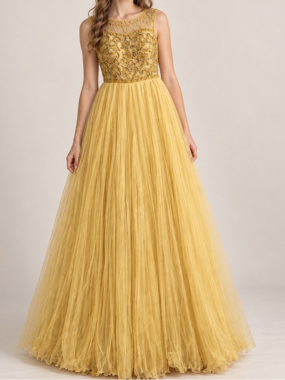 Girls' Gold Gown Dress